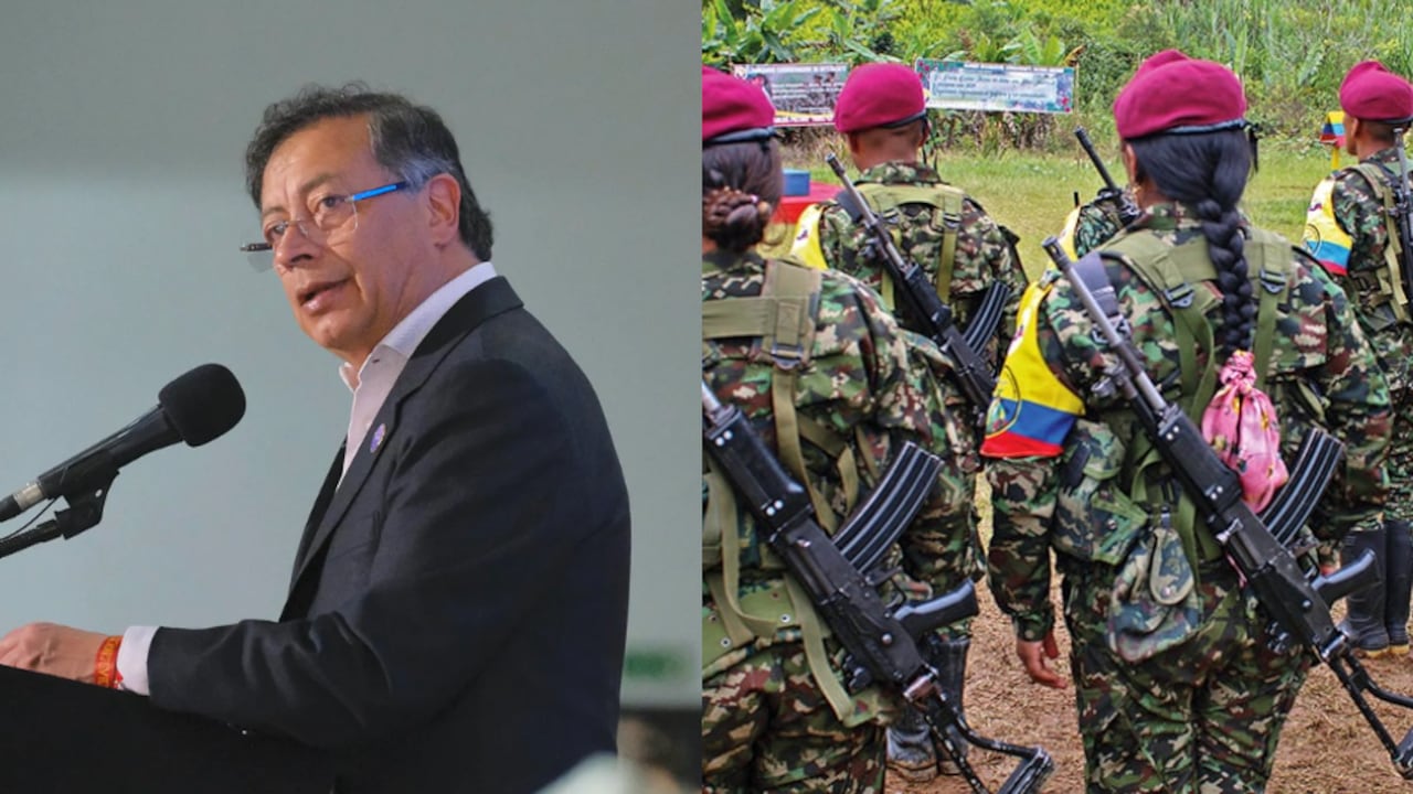 Presidente Gustavo Petro y disidencias de las Farc, quienes volvieron a las armas después del acuerdo de paz con el gobierno Santos.