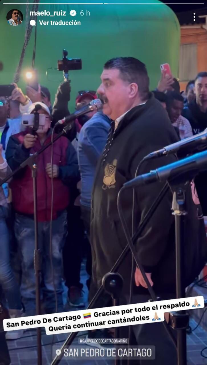 Esta han sido las únicas declaraciones que el cantante Maelo Ruiz ha tenido luego de lo sucedido.