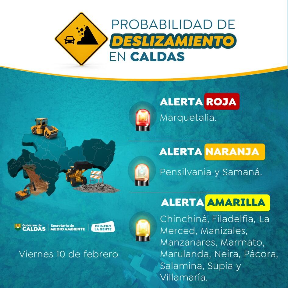 Marquetalia está en alerta roja por deslizmiento en Caldas