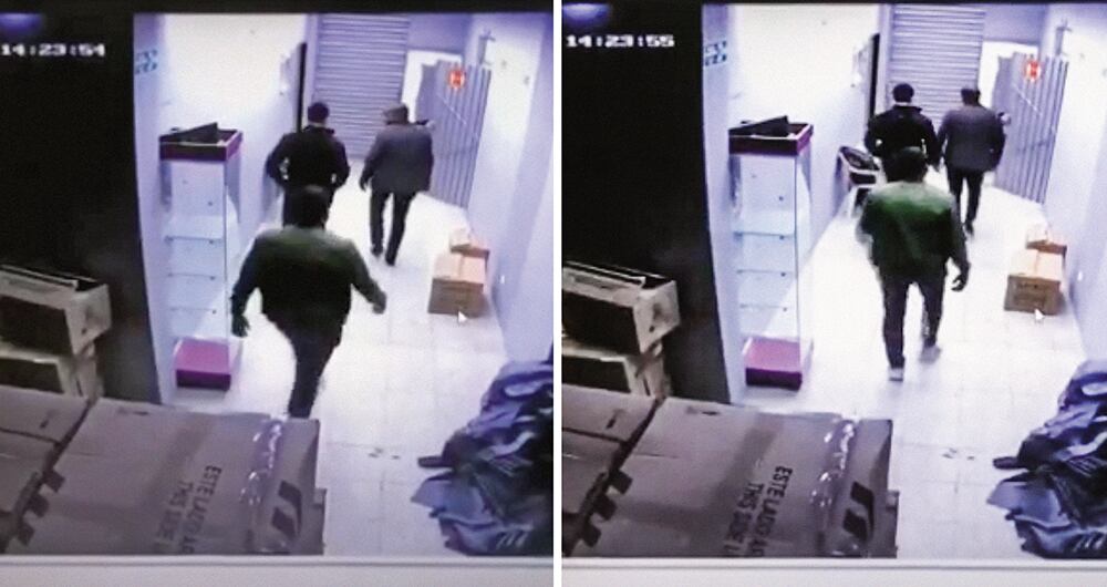   En varios videos que presentó Yenny Saldarriga a la Fiscalía se ve cómo hombres de seguridad armados retienen a un compañero. ¿Se trató de un secuestro?