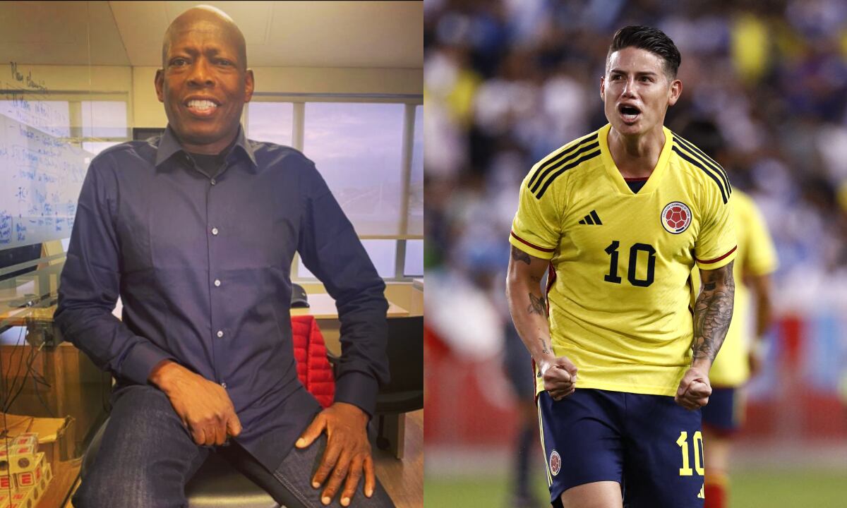 Tino Asprilla y James Rodríguez. Foto: Instagram Tino Asprilla//AFP/Andres Kudacki