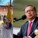 A la izquierda, autoridad indígena. A la derecha, el presidente Gustavo Petro.