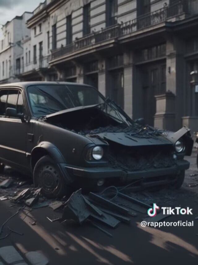 Ilustración creada con IA del automóvil accidentado en el que se movilizaba 'Lady DI'