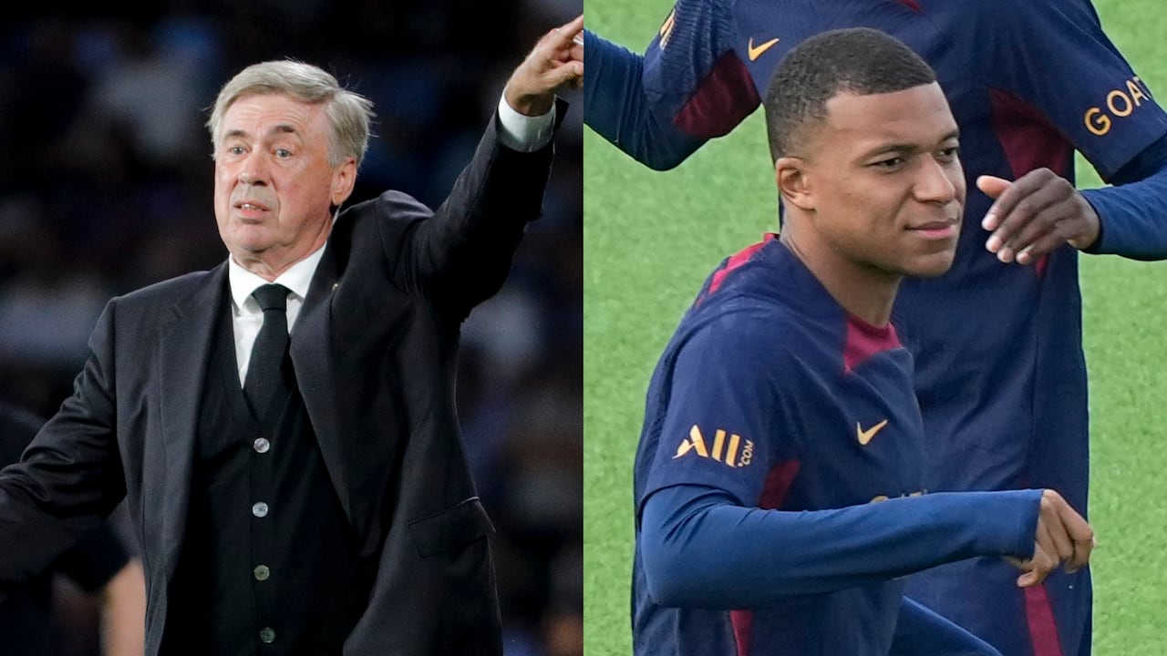 Carlo Ancelotti y Kylian Mbappé.