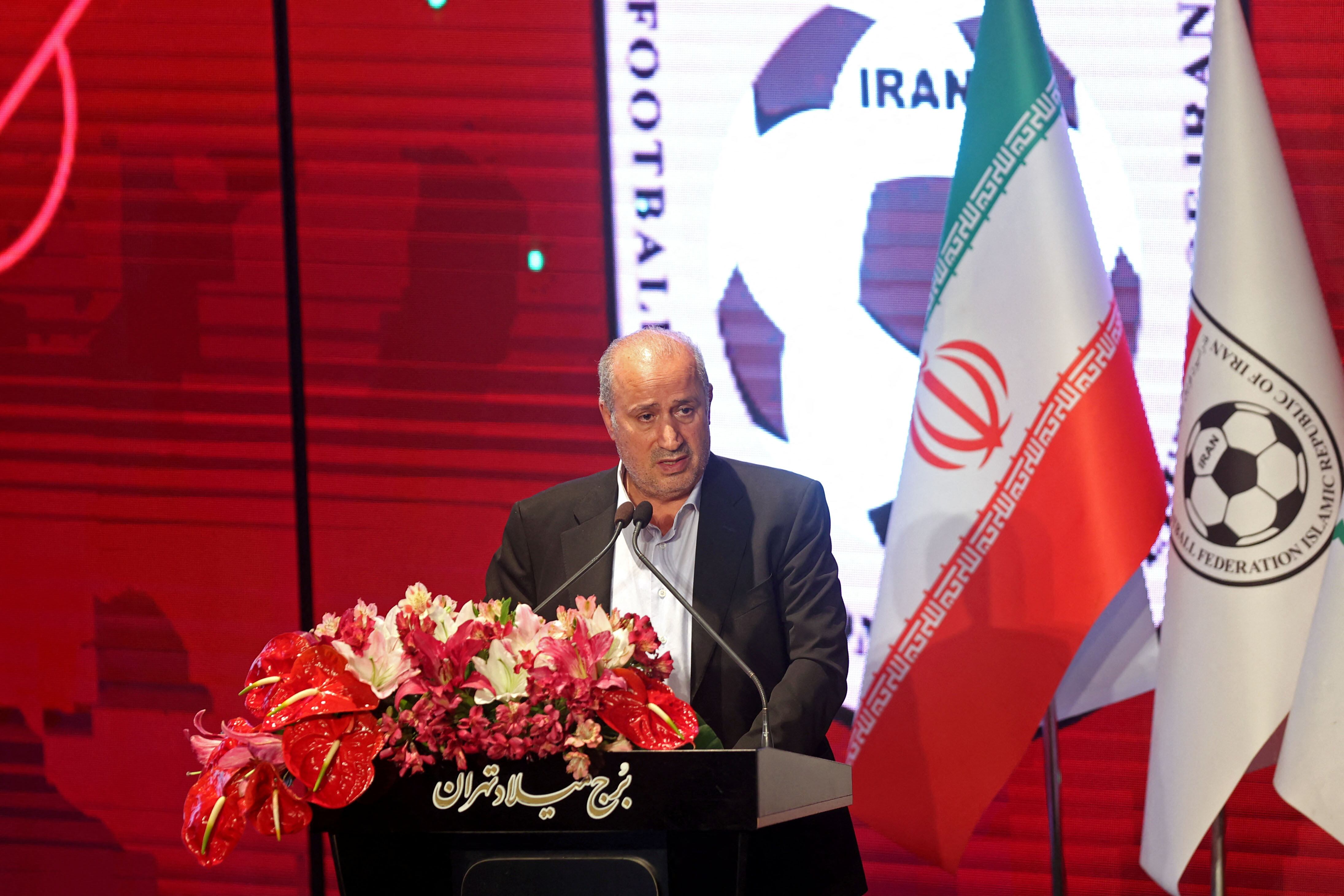 Mehdi Taj, presidente de la Federación Iraní de Fútbol.