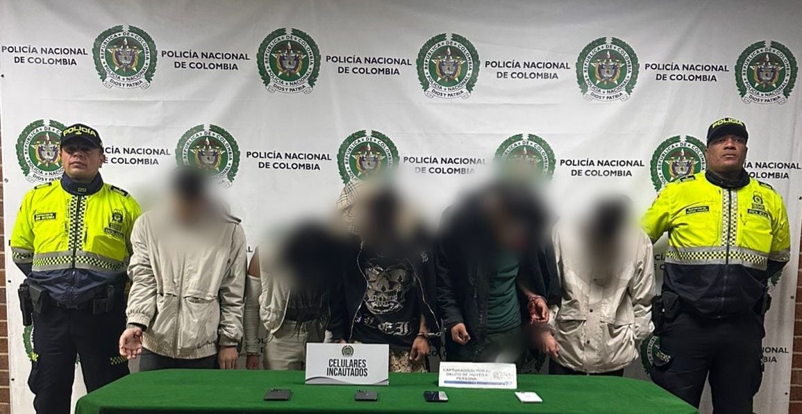 Los capturados en Bogotá.