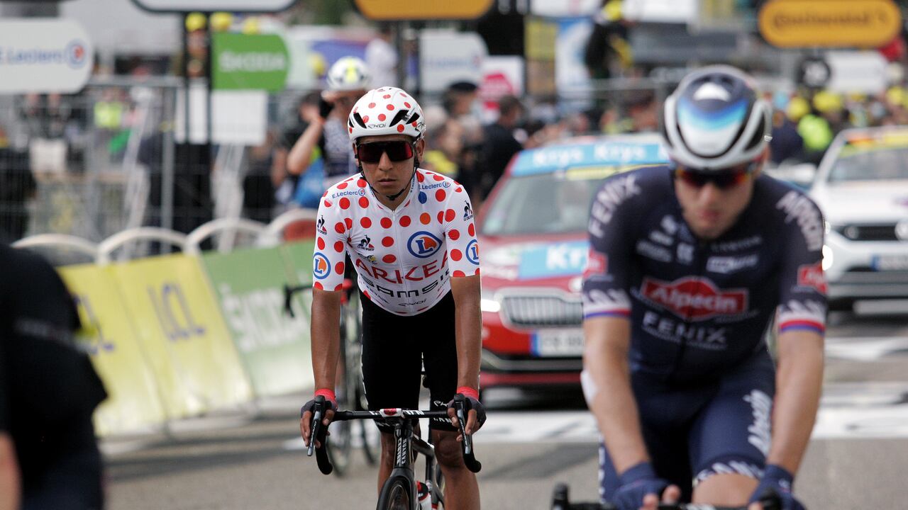Nairo Quintana en la meta de Valence en la décima etapa