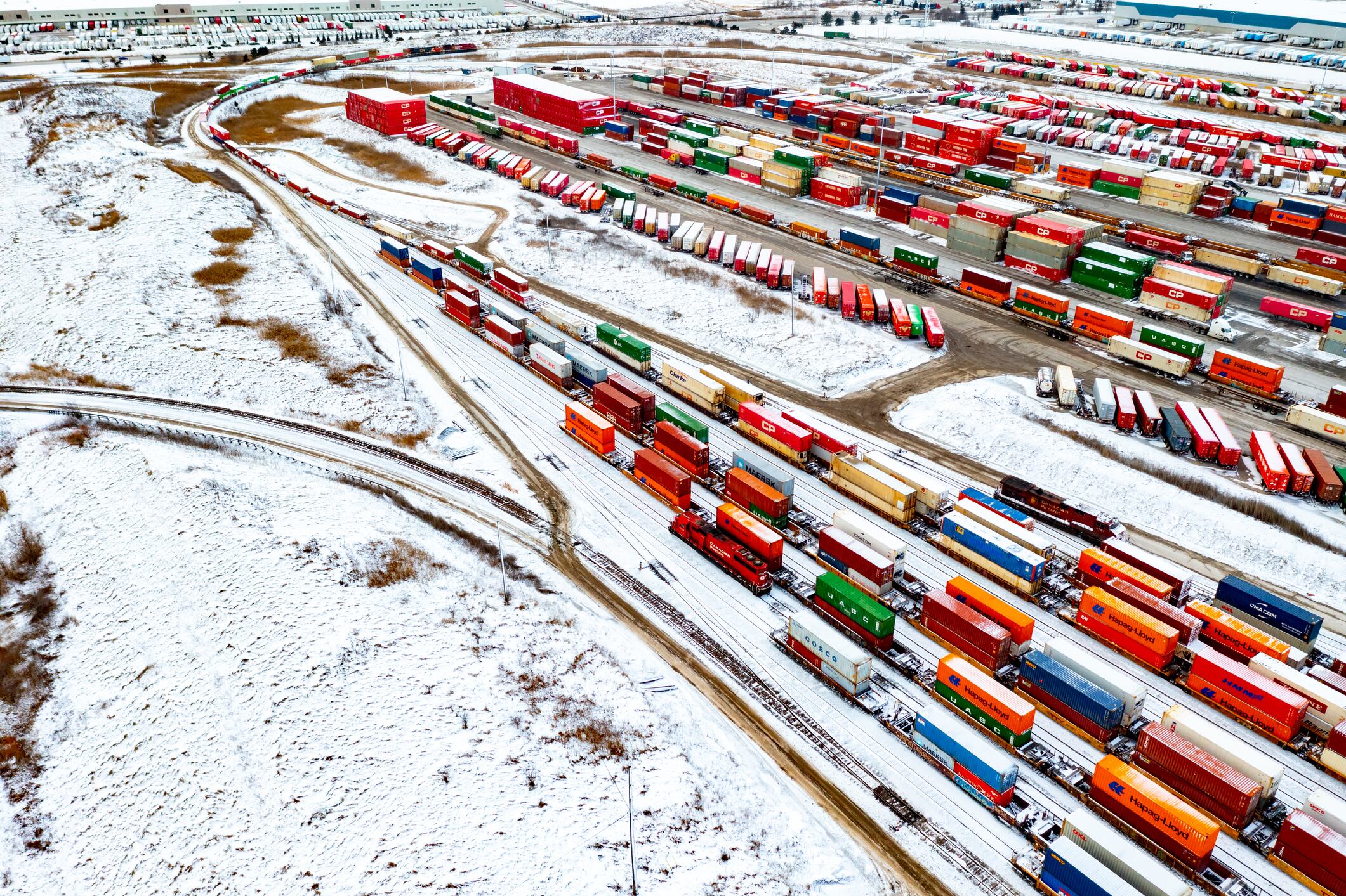 Canadian Pacific CP Railway Terminal intermodal de Vaughan en Kleinburg, Canadá