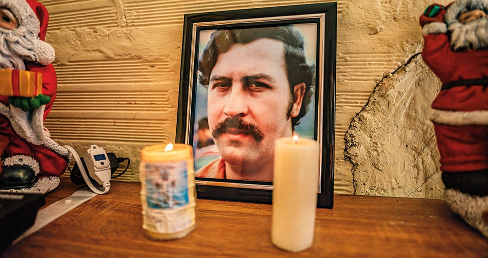   Altar del jefe del cartel en Medellín sin Tugurios. 