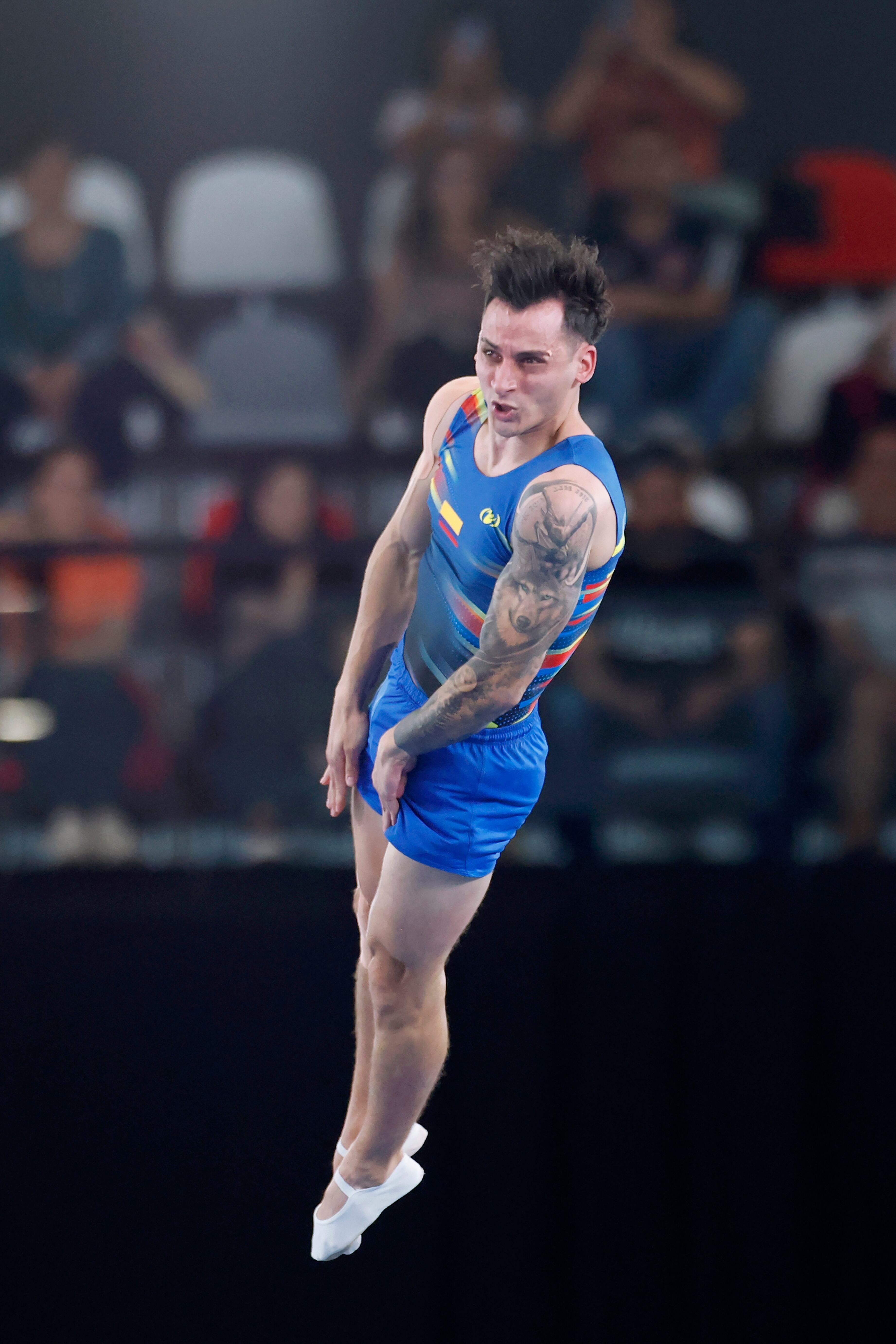 SANTIAGO, CHILE - NOV 04: Angel Hernandez de Colombia en accion durante los Juegos Panamericanos Santiago 2023 el 04 de Noviembre en Santiago, Chile. / Angel Hernandez of Colombia in action during Santiago 2023 Pan American Games on November 04 in Santiago, Chile.(Foto de Pepe Alvujar/Santiago 2023 via Photosport).
