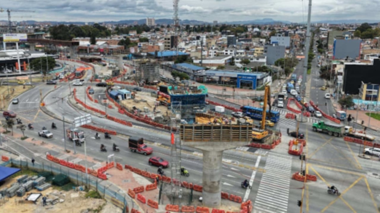 Obras de la primera línea del Metro de Bogotá.
