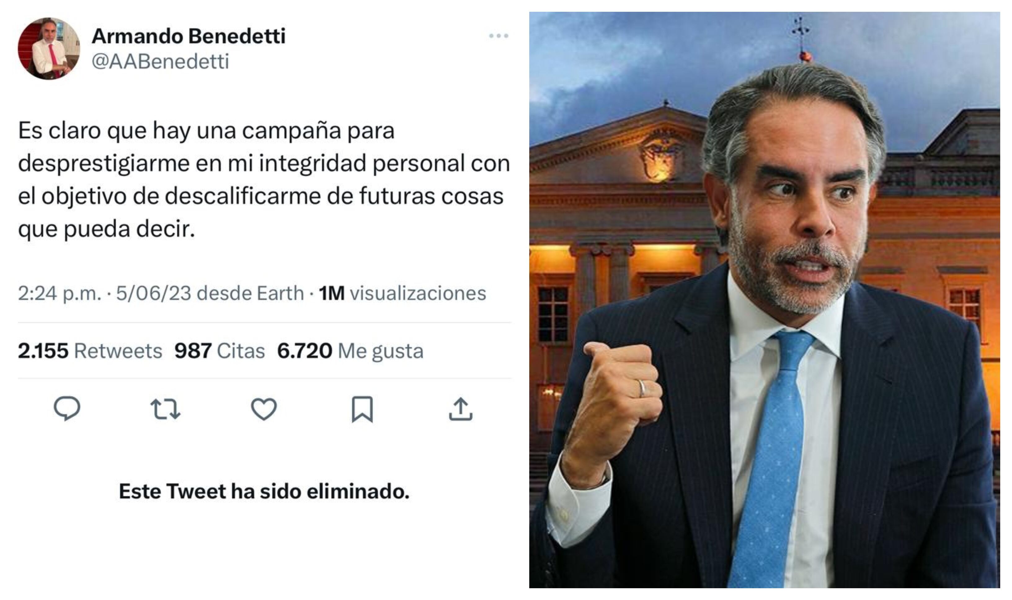 Armando Benedetti y su cambio de decisión sobre el Gobierno Petro