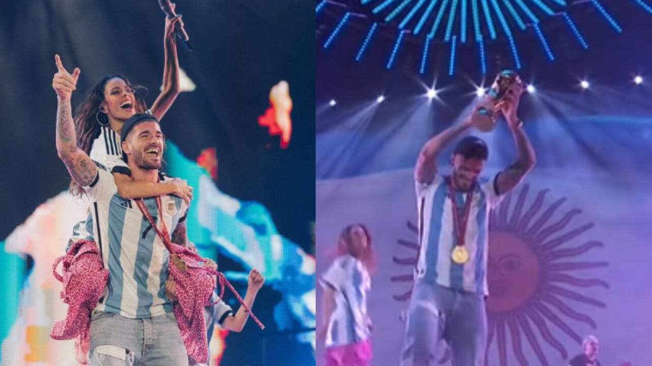 De Paul y Tini. Foto: Instagram Rodrigo de Paul (rodridepaul)//Captura de pantalla Twitter SportsCenter (@SC_ESPN).