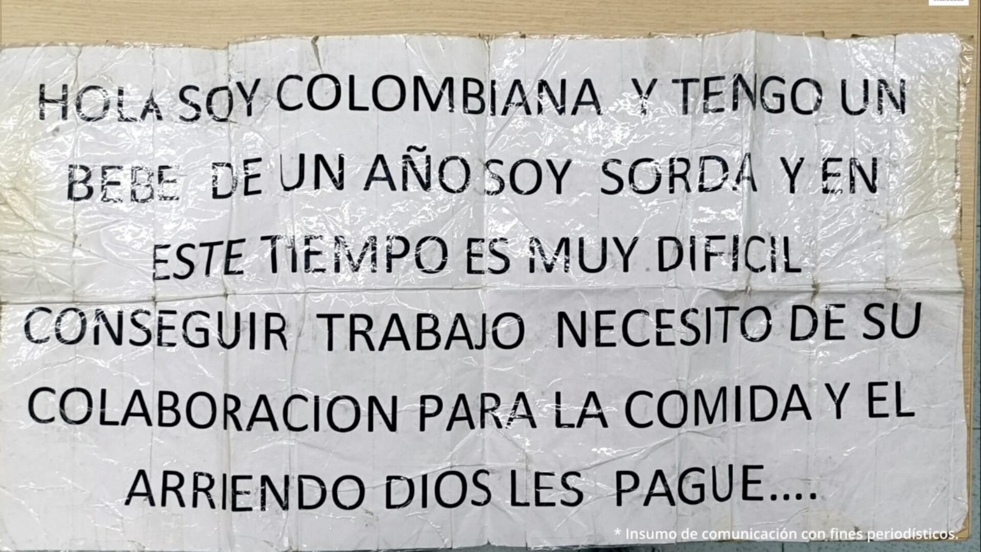 Cartel que habría usado la desaparecida.