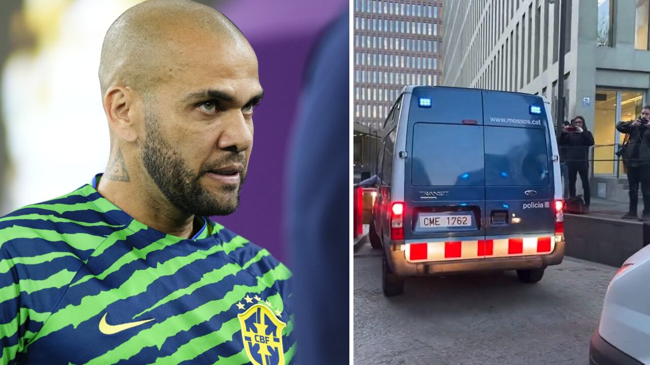 El momento en el que llegan los furgones de la policía para llevarse a Dani Alves