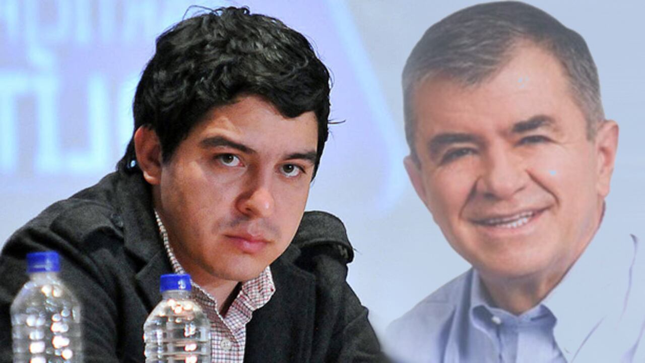 Juan Pablo Barrientos, exdirector de 'Teleantioquia Noticias', y el diputado Adolfo León Palacio.