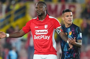 Hugo Rodallega, capitán y figura de Independiente Santa Fe.