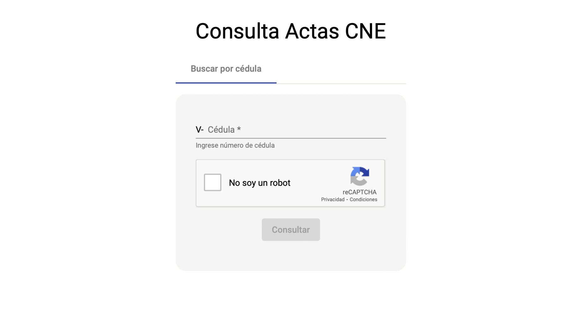 Mecanismo de consulta de actas de las elecciones en Venezuela.