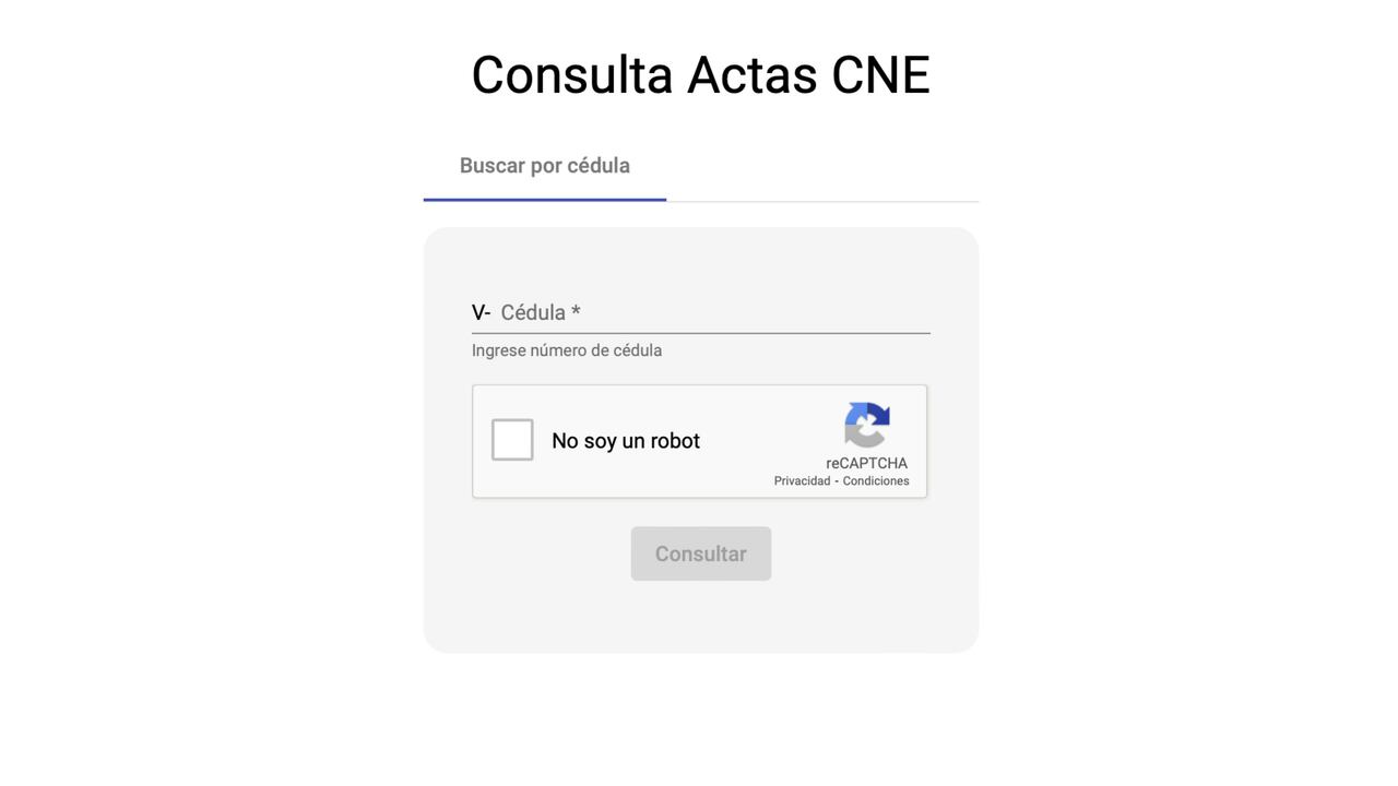 Mecanismo de consulta de actas de las elecciones en Venezuela.