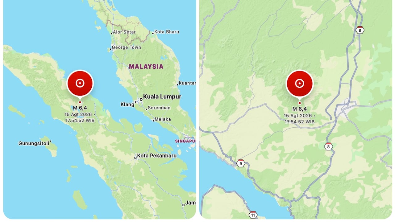 El más reciente sismo en Indonesia.