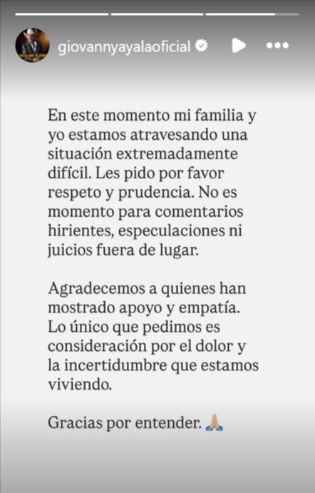 Giovanny Ayala se pronunció sobre este hecho de inseguridad.