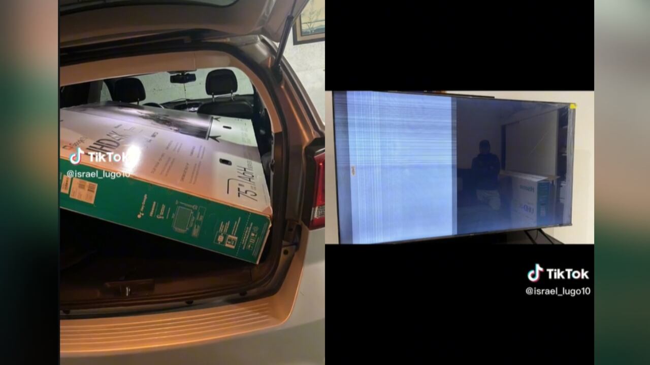 El hombre se dio cuenta que la pantalla llegó rota.