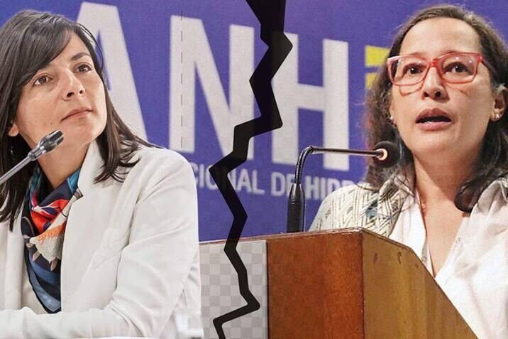 Ministra de Minas, Irene Vélez (izq.), y la saliente viceministra de Energía, Belizza Ruiz.