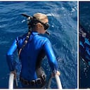 Segundos separaron a una bióloga de terminar en la boca de un tiburón tigre.