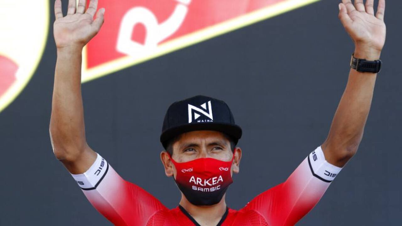 Nairo Quintana en la presentación de la segunda etapa.