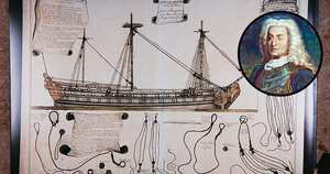 Plano de una de las embarcaciones del siglo XVIII que Blas de Lezo mandó a hundir para impedir la invasión británica a Cartagena en 1741.