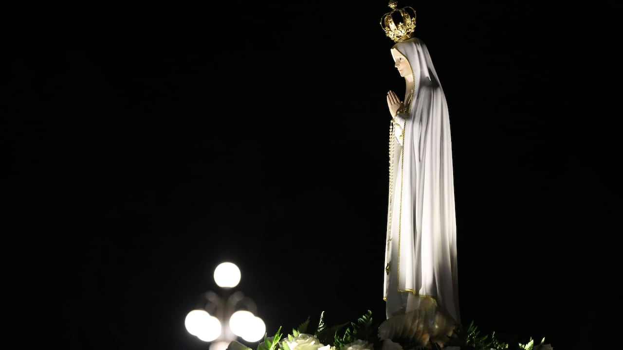 The procession of the statue of Our Lady of Fatima in Portugal