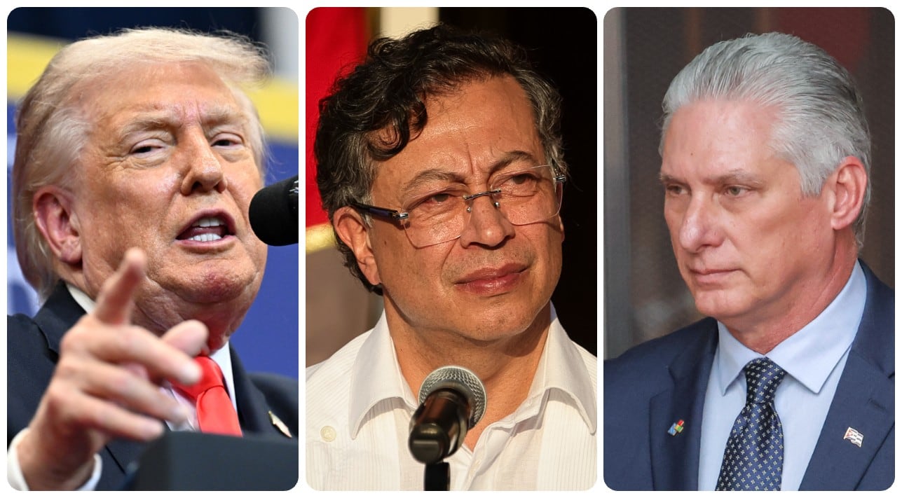 Donald Trump, Gustavo Petro y Miguel Díaz-Canel