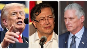 Donald Trump, Gustavo Petro y Miguel Díaz-Canel