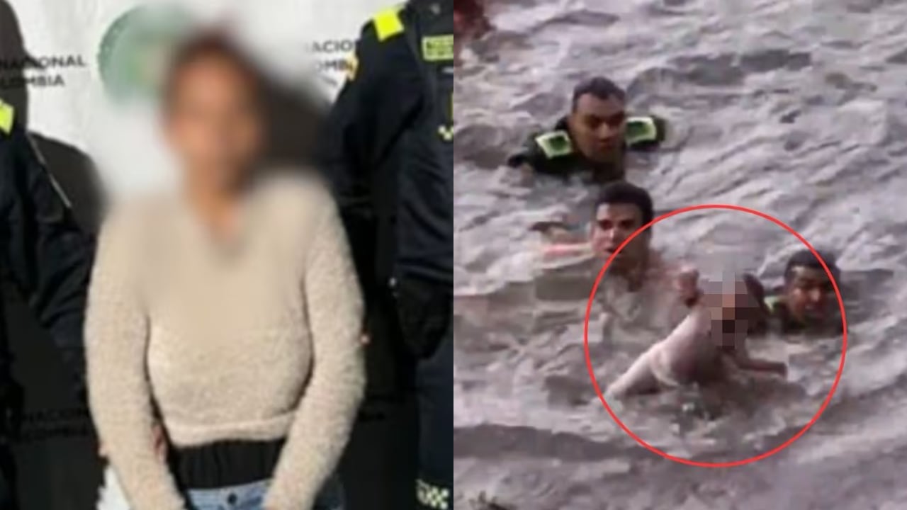 Esta es la mujer y el momento en el que los policías lograron rescatar con vida a la niña.
