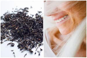 Mascarilla efectiva para ocultar las canas con té negro.