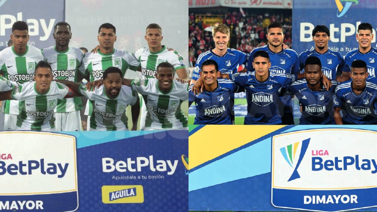 Atlético Nacional y Millonarios. Foto: Dimayor