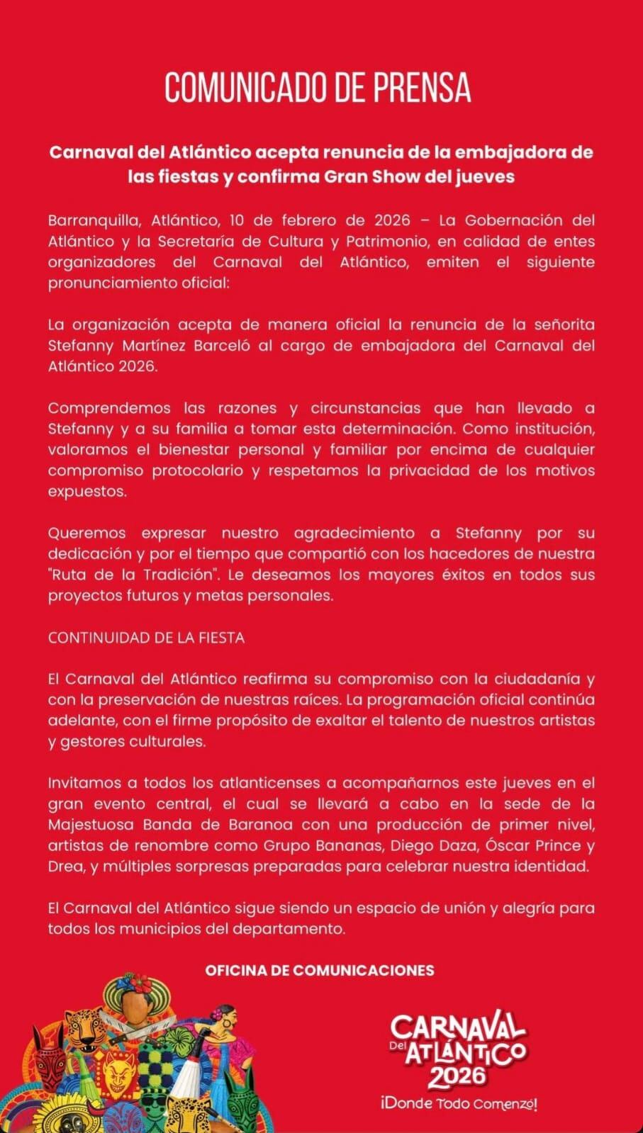 las razones de Stephanie Martínez y la respuesta de la Gobernación