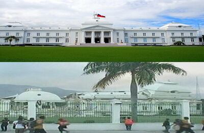 El Palacio de Gobierno en Puerto Príncipe quedó prácticamente destruído.