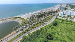 Panorámica del Gran Malecón que se construye en Cartagena.