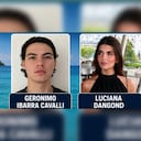 Luciana Dangond Farah, oriunda de Montería, y Jerónimo Ibarra Cavalli, de Cartagena, desaparecidos.