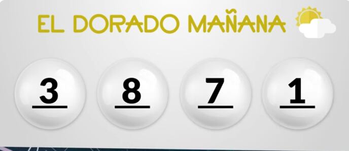 Resultados del sorteo 4974 de la Lotería El Dorado Mañana.