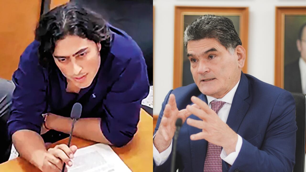 Nicolás Petro, hijo mayor del presidente Petro, y el procurador Gregorio Eljach.
