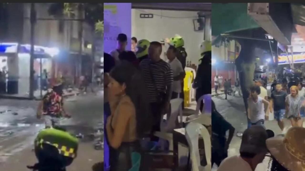 Lanzaron botellas y todo tipo de objetos contundentes.