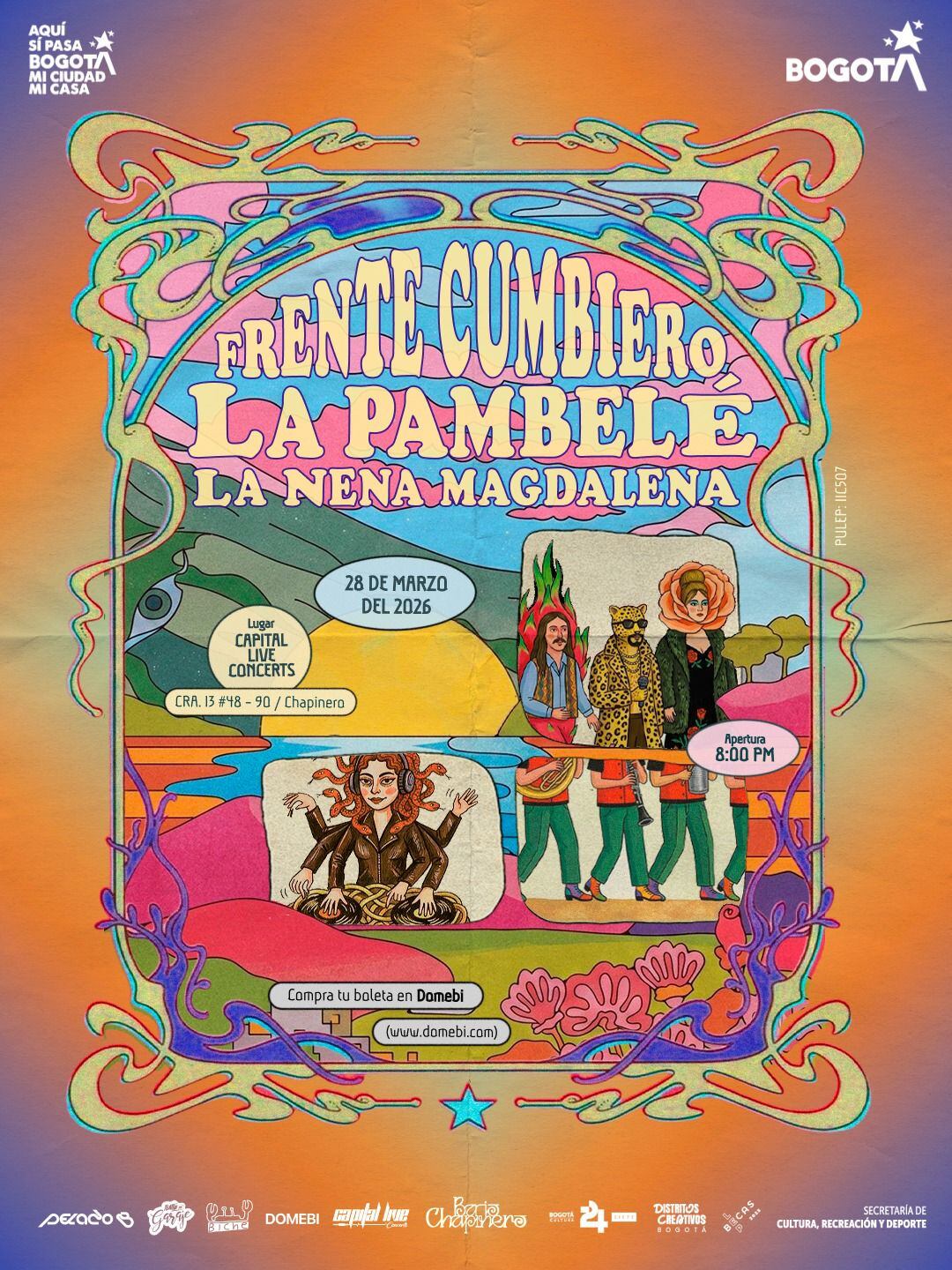 Este 28 de Marzo, Frente Cumbiero, La Pambelé y La Nena Magdalena encabezan una noche inolvidable para el gran cierre del circuito Bajo Chapinero.