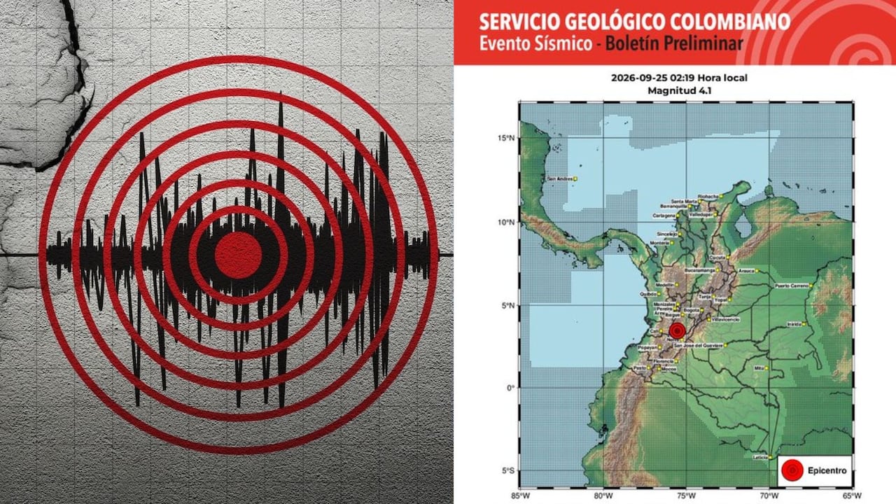 El Servicio Geológico Colombiano reportó un sismo de magnitud preliminar 4,1 registrado durante la madrugada de este viernes 25 de septiembre.