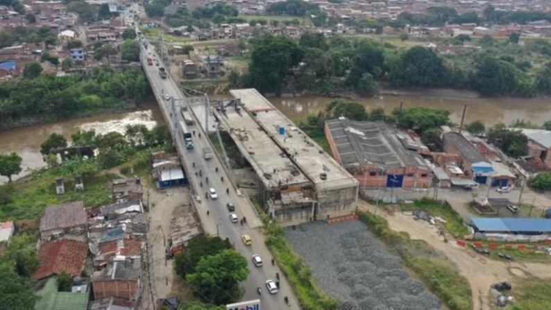 Así avanzan obras del puente de Juanchito, según gobernación del Valle.