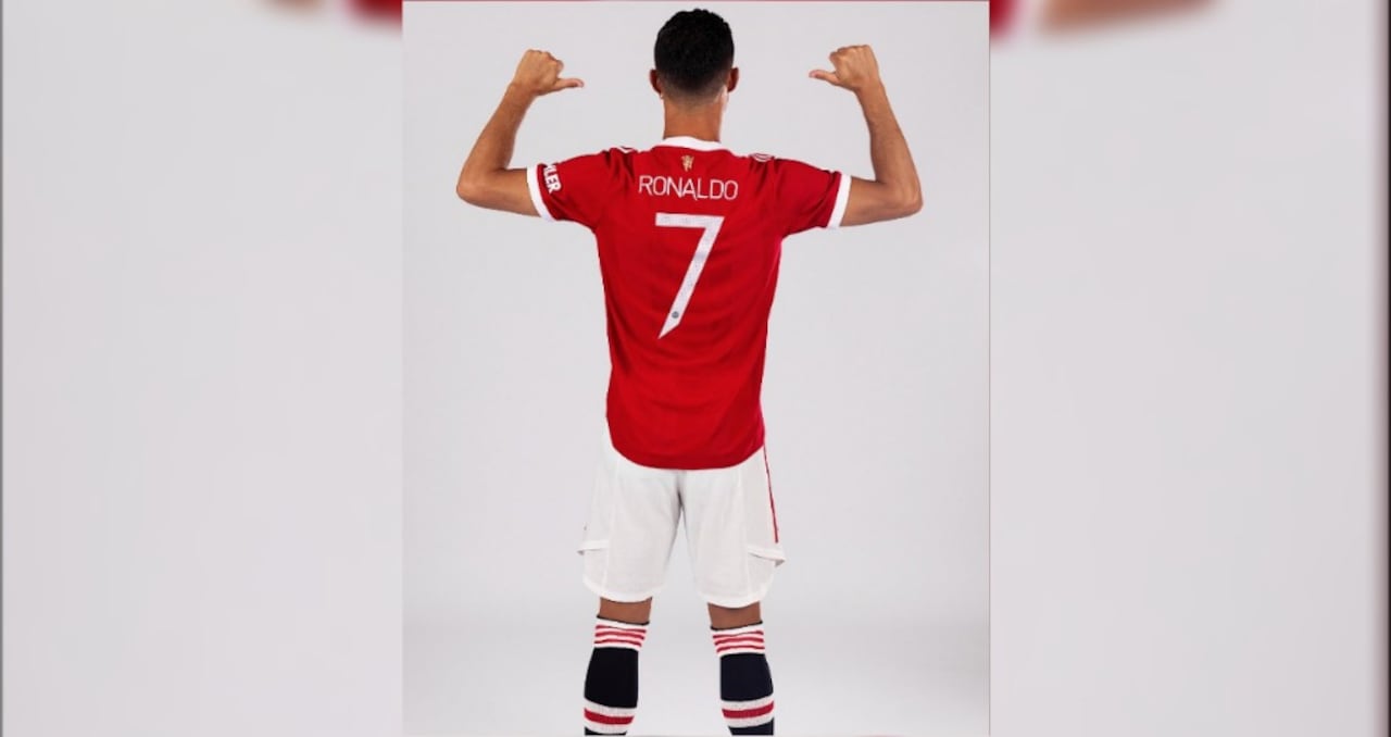 Cristiano Ronaldo con el 7 en Manchester United