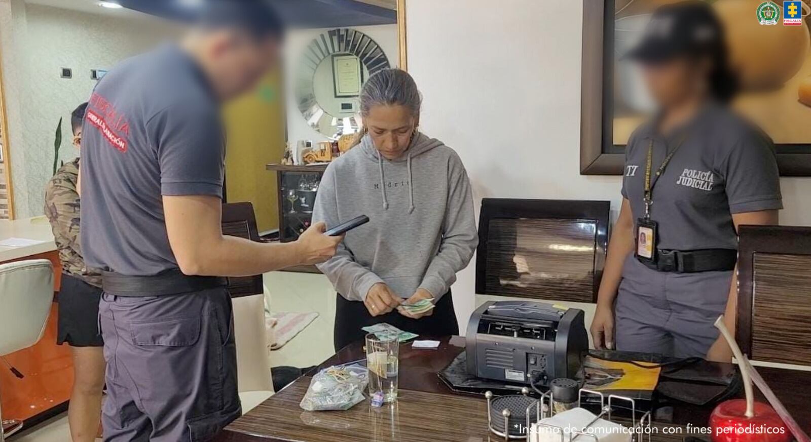 Una de las mujeres capturadas.