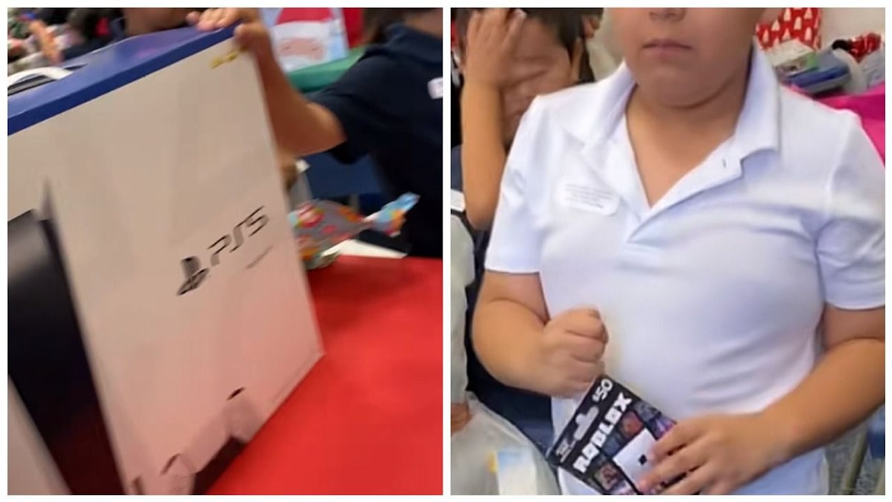 En la publicación realizada por Madina Chapman se muestra inicialmente a un pequeño que no cabe la dicha al destapar su regalo y encontrar una tarjeta de Roblox.