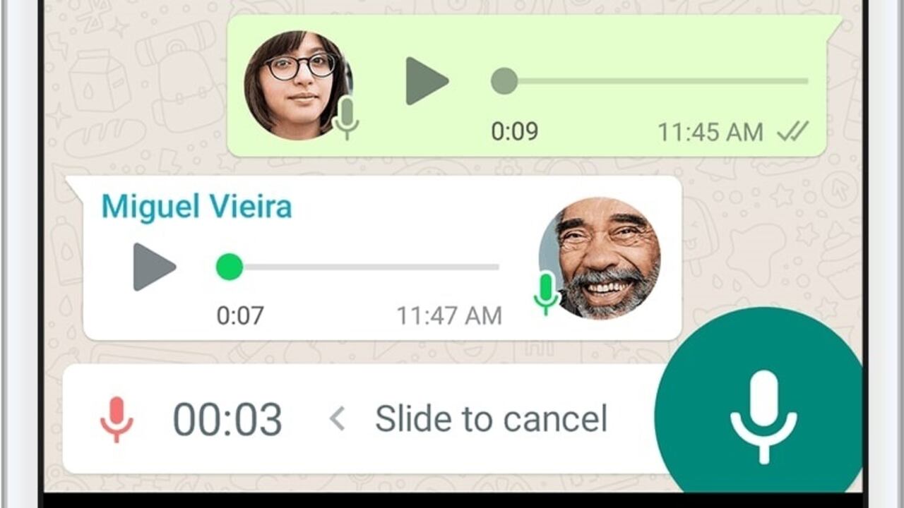 Mensajes de voz en WhatsApp.
WHATSAPP OFICIAL
24/2/2022